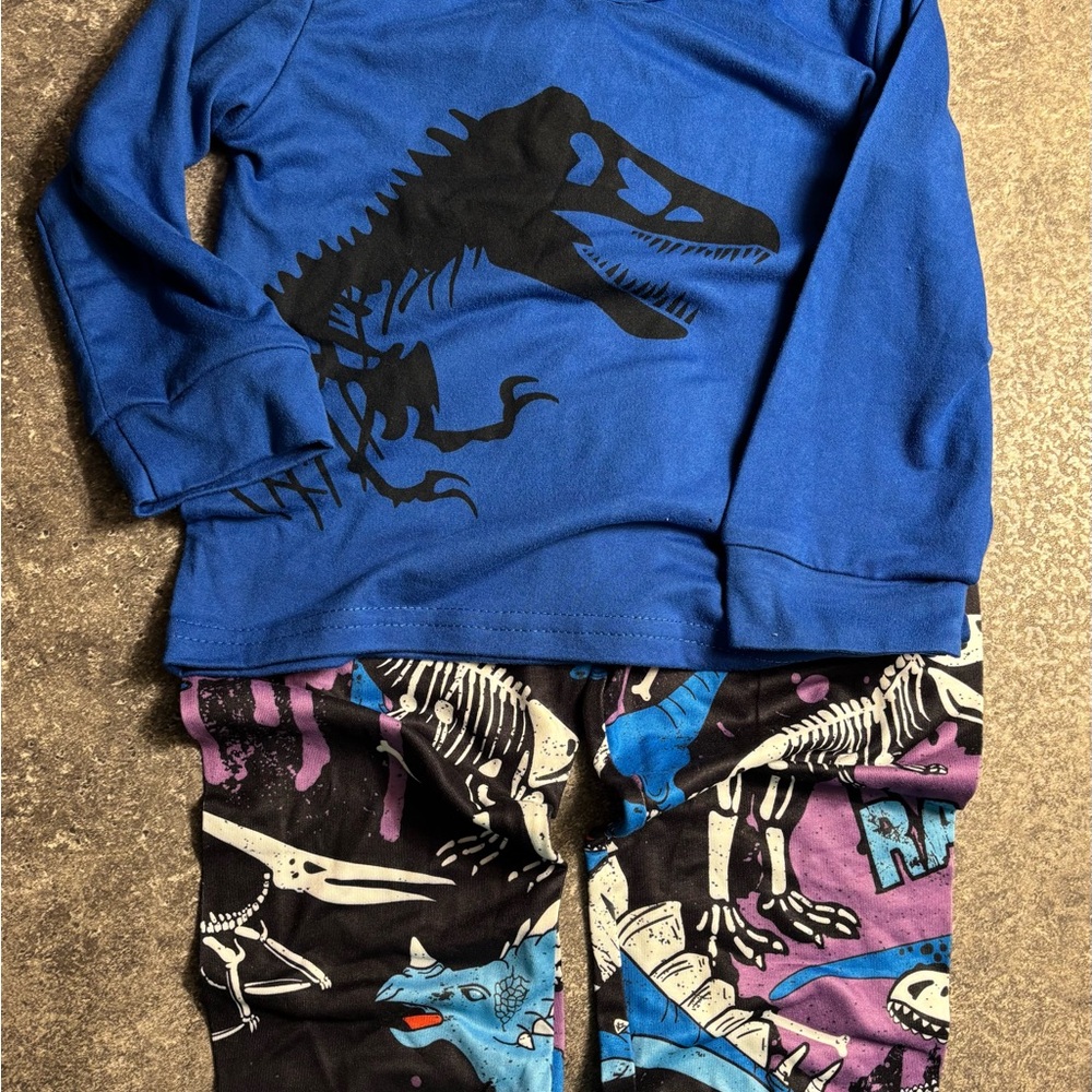 Blue Dinosaur Pajama Set
